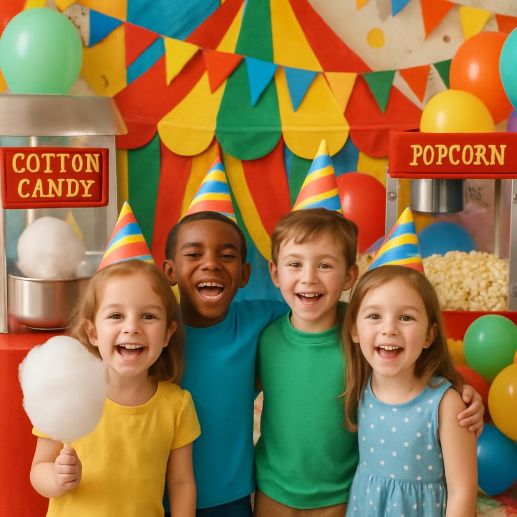 Anniversaire thème cirque avec machines